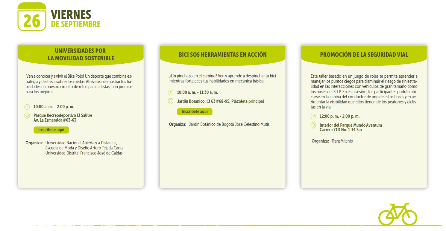 Actividades Semana de la Bici Viernes 26 sept -2025