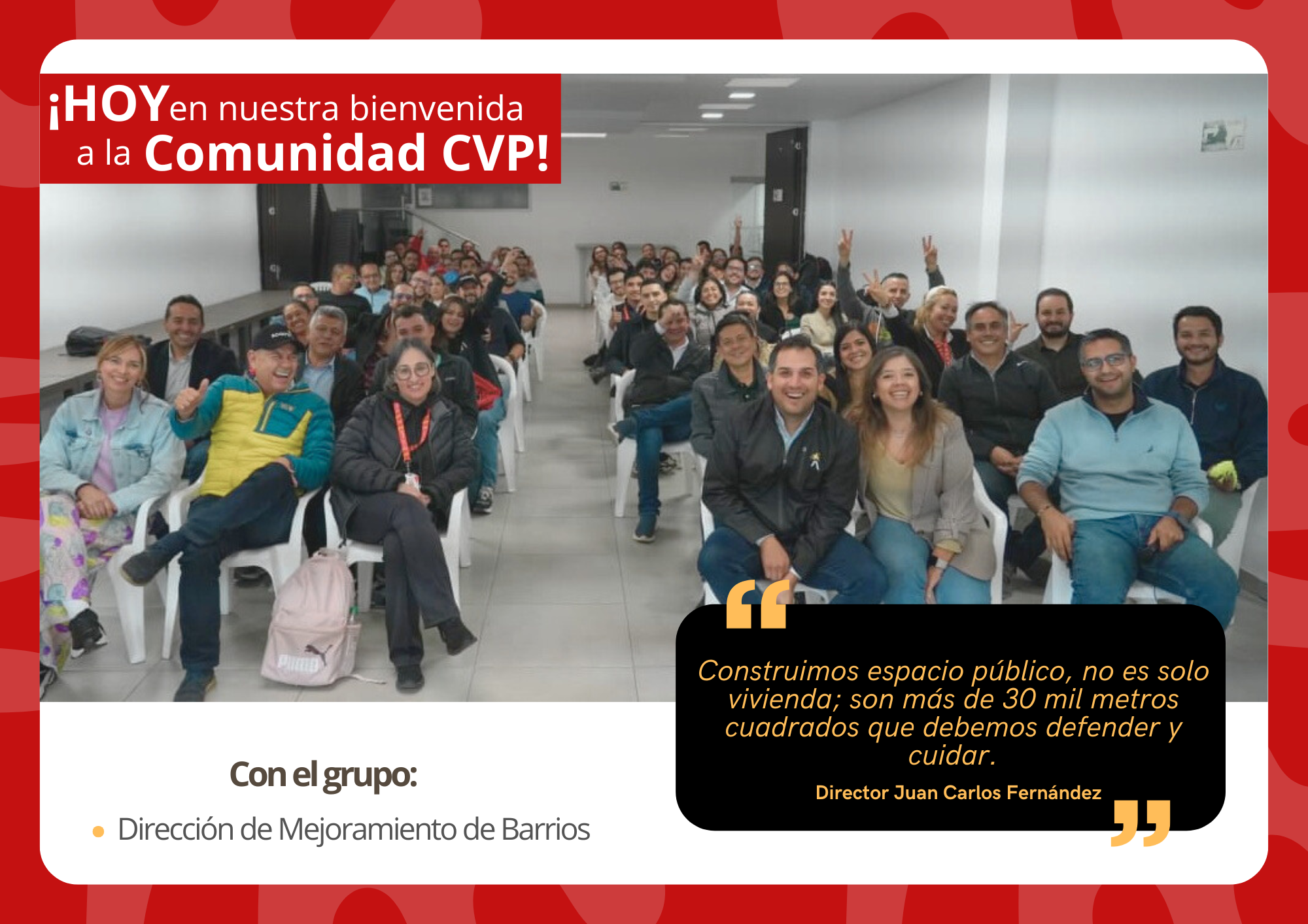 Bienvenida 2026 mejoramiento de barrios